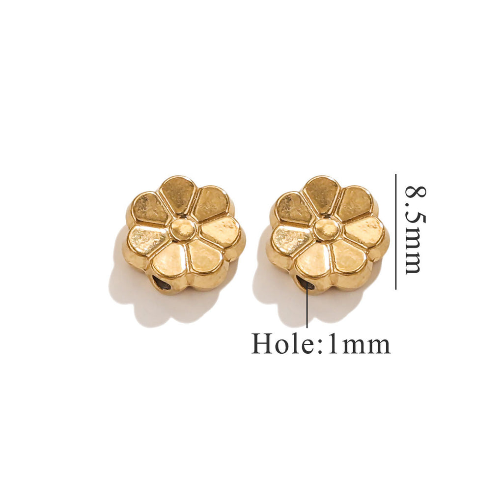 Lavender Flower Stainless Steel Spacer Beads
