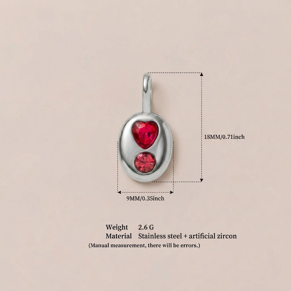 Colorful Stainless Steel Birthstone Crystal Charms