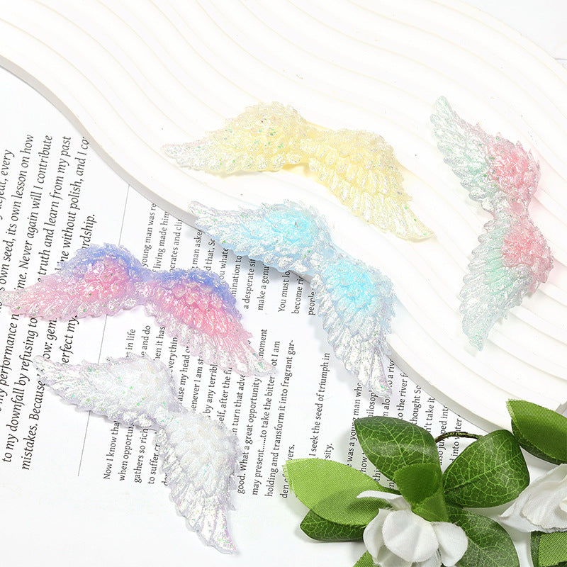Sparkling Glitter Wing Resin Beads