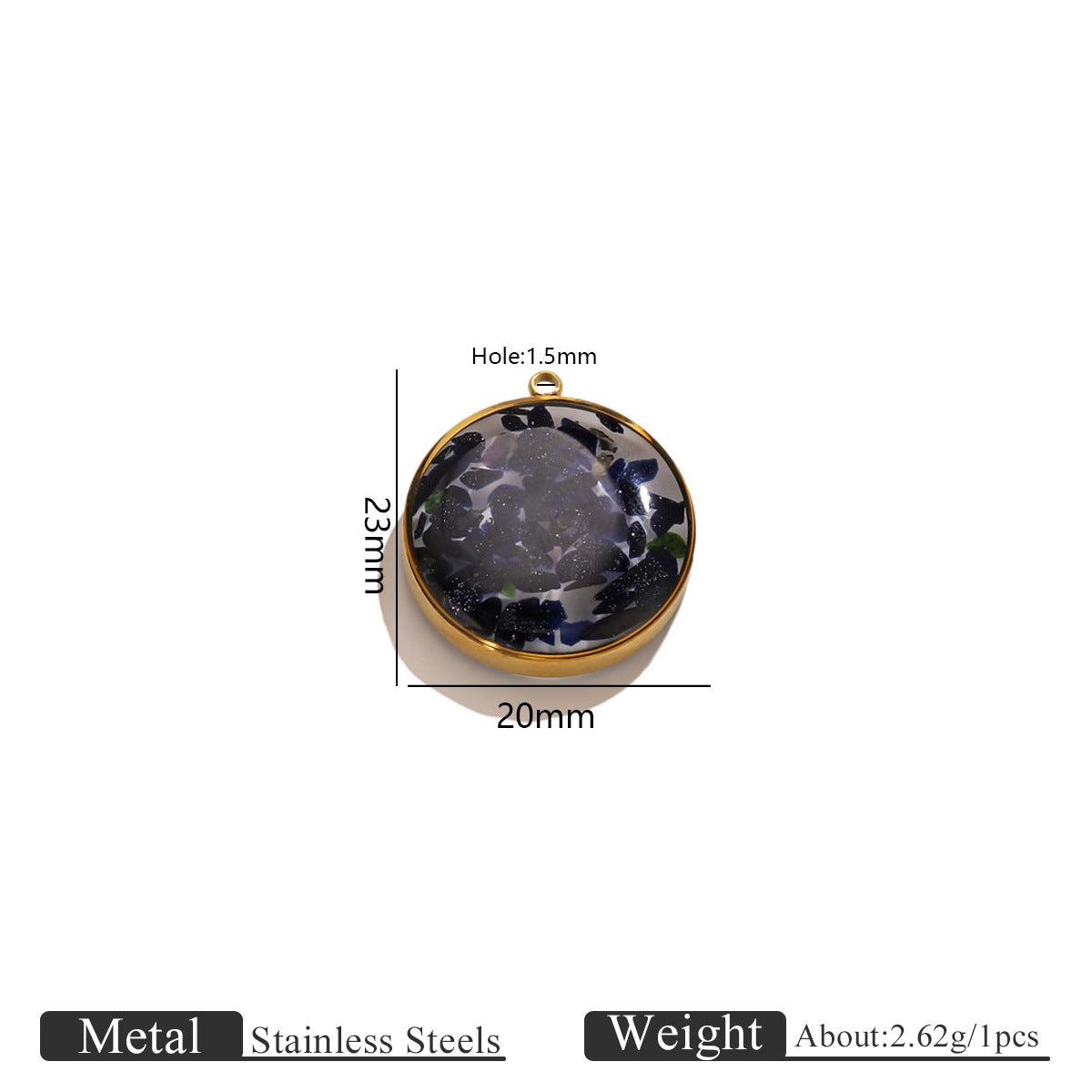 Epoxy Crushed Stone Pendant Charms