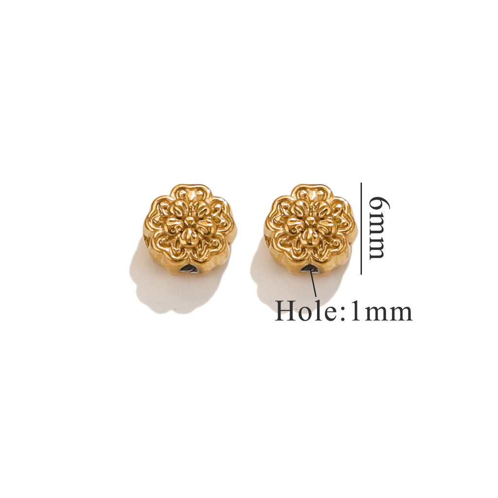 Lavender Flower Stainless Steel Spacer Beads