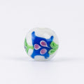 Large Pink Flower Ball Glass Beads