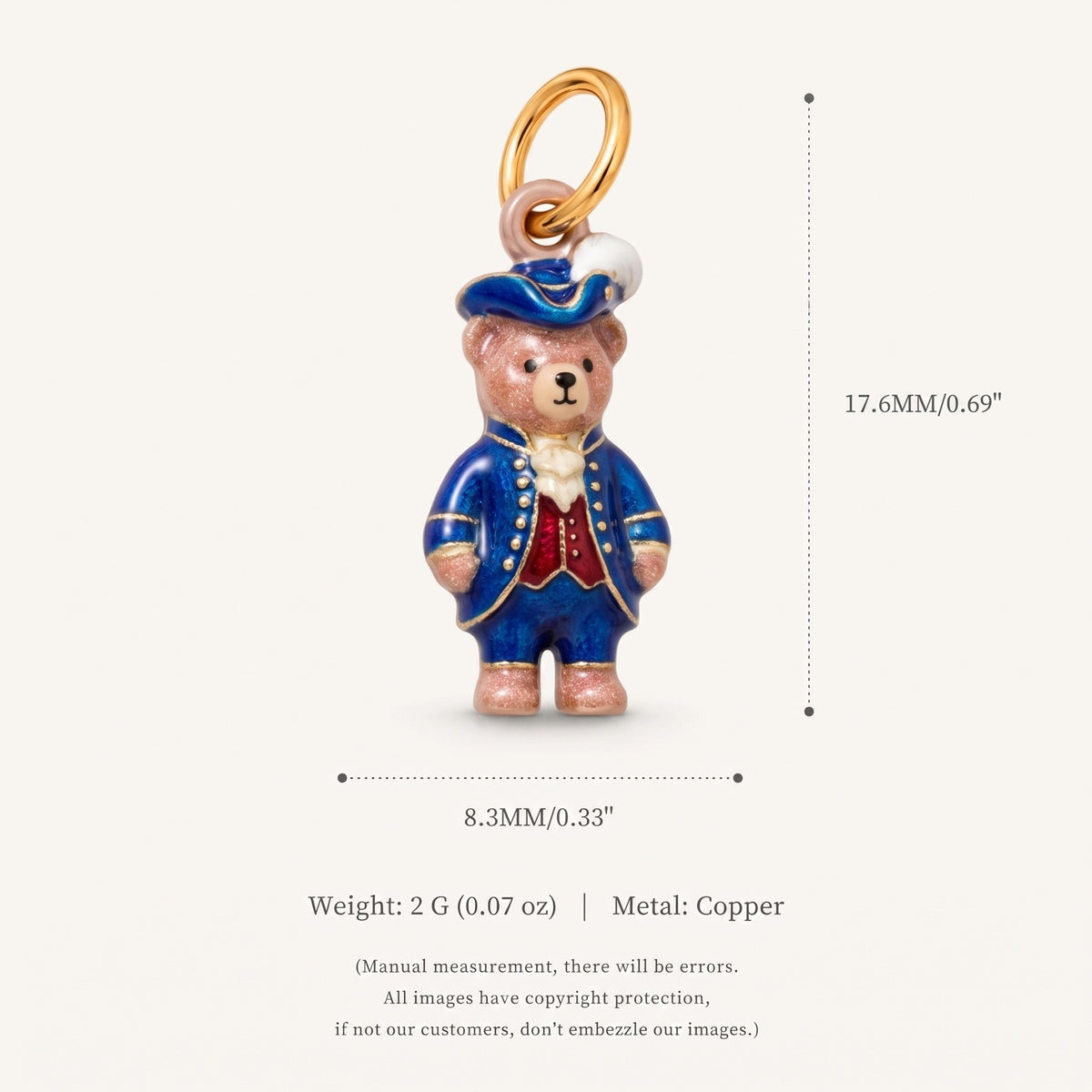 18K Gold-Plated Cute Cartoon Pendant Charms