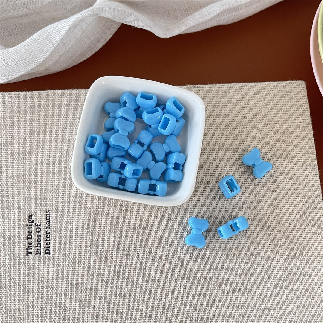 Solid Color Acrylic Bow Beads – Cute Four-Way Bow-Shaped Beads for DIY Phone Charms, Keychains & Jewelry Making