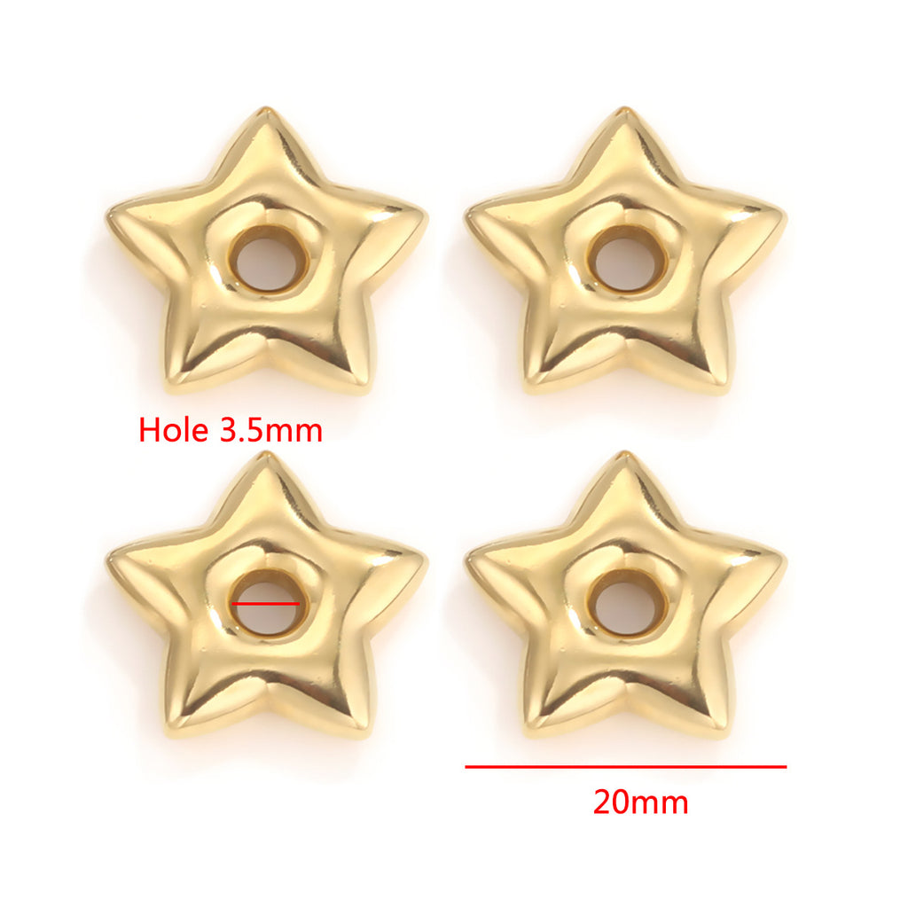 Stainless Steel Large-Hole Geometric Spacer Beads 5pcs