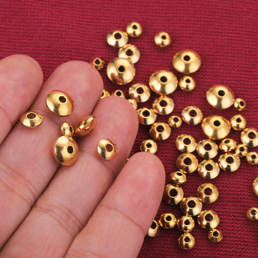 Gold-Plated Stainless Steel Abacus Spacer Beads