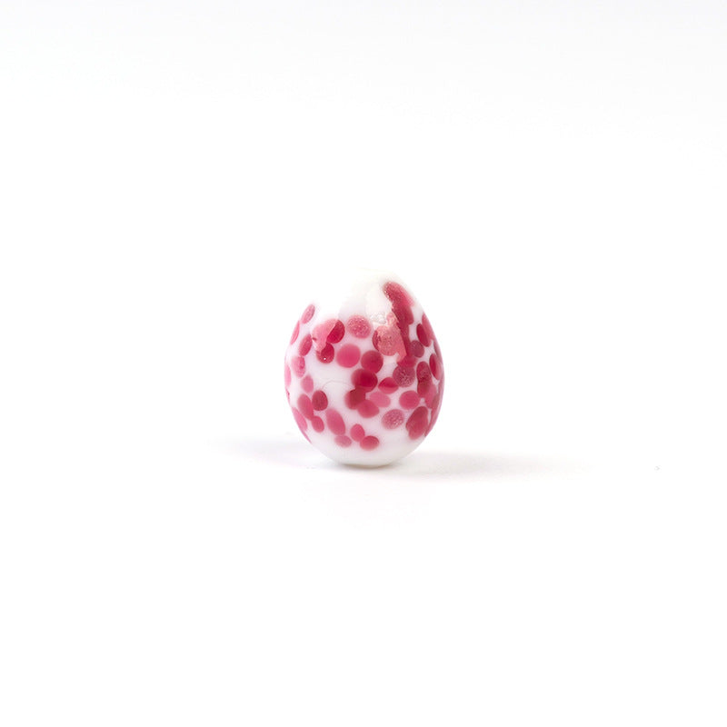 Colorful Dinosaur Egg Oval Glazed Beads