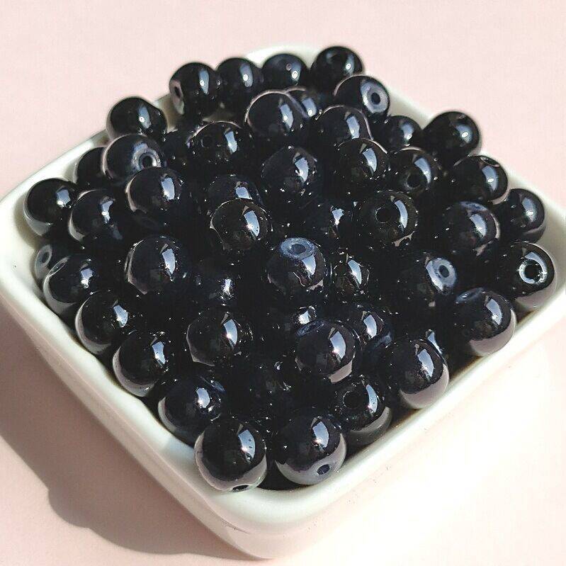 Natural Jade-Style Glass Round Beads