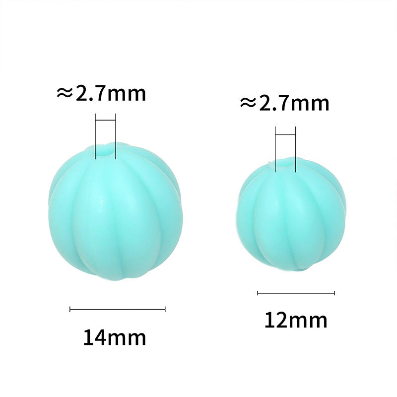 Macaron Silicone Lantern Beads – Pastel Ribbed Silicone Beads with Vertical Holes for DIY Bracelets, Bag Charms, Keychains & Jewelry Making