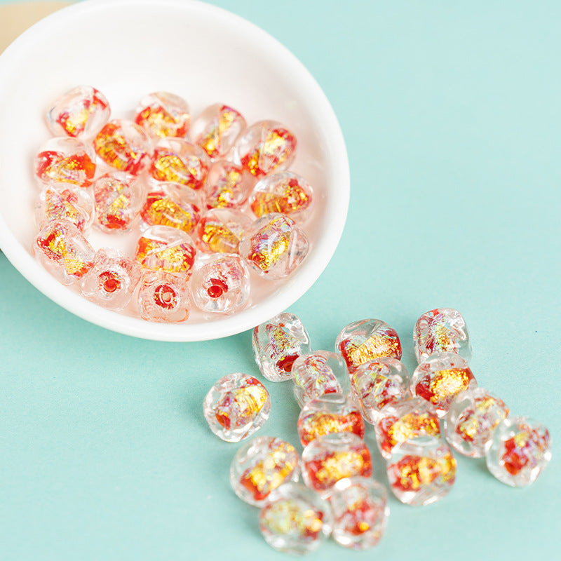 Pink Rock Sugar Square Glazed Beads