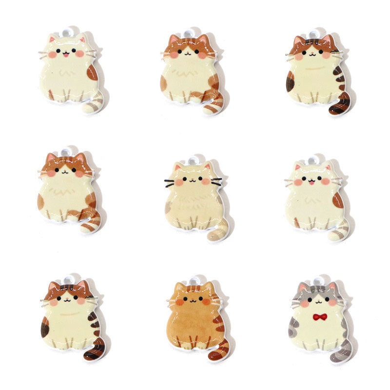 Cute Painted Cat Charms – Colorful Cartoon Cat Pendants for DIY Bracelets, Necklaces, Earrings & Hair Accessories