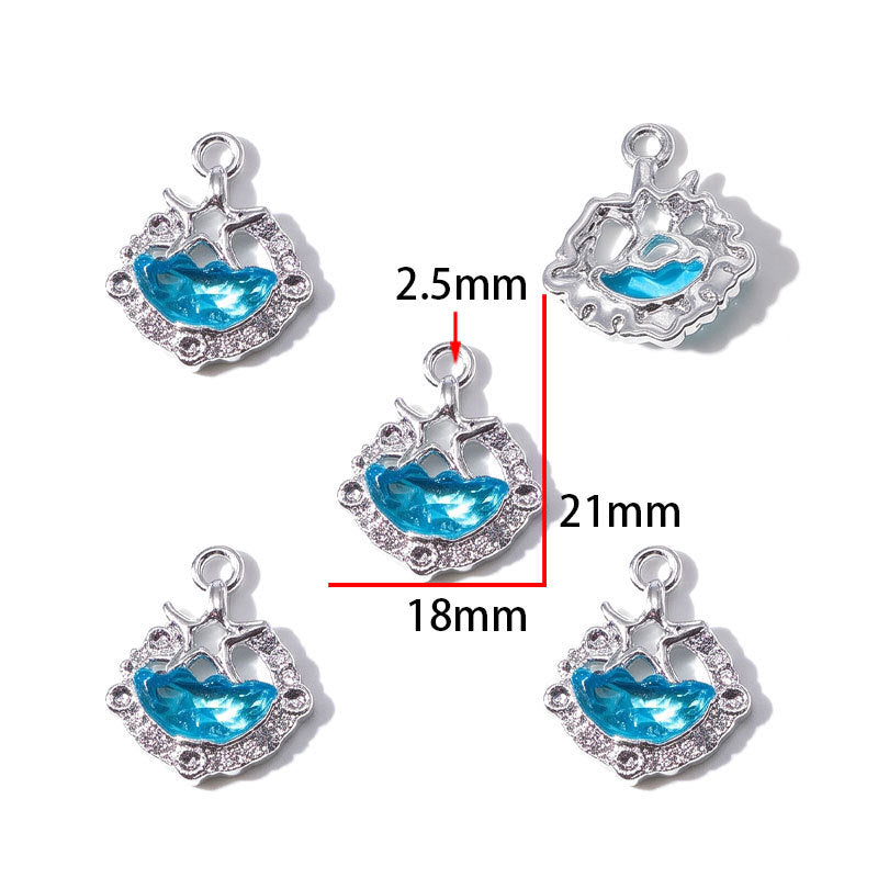 Blue Glass Inlay Jellyfish Charms – Ocean-Inspired Alloy Jellyfish Pendants for DIY Bracelets, Necklaces & Jewelry Making
