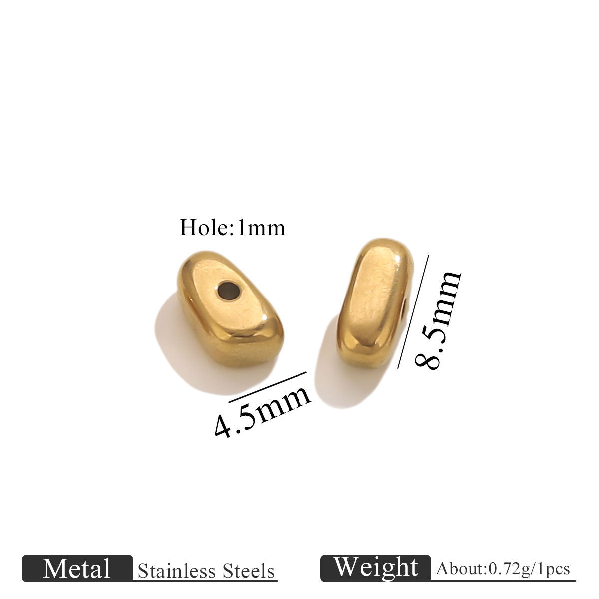 Irregular Stainless Steel Spacer Beads