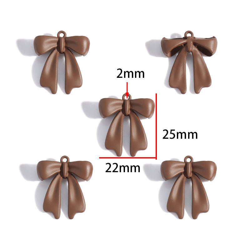 Colorful Painted Alloy Bow Charms – Fashion Ribbon Pendants for DIY Earrings, Necklaces, Hair Accessories & Jewelry Making