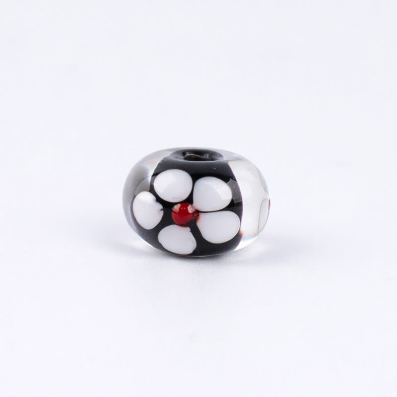 Daisy Flower Wheel Lampwork Glass Beads