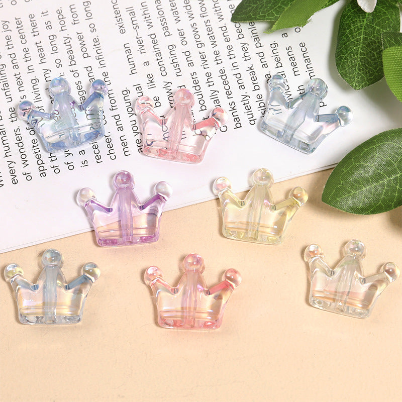Colorful Transparent Crown Acrylic Beads