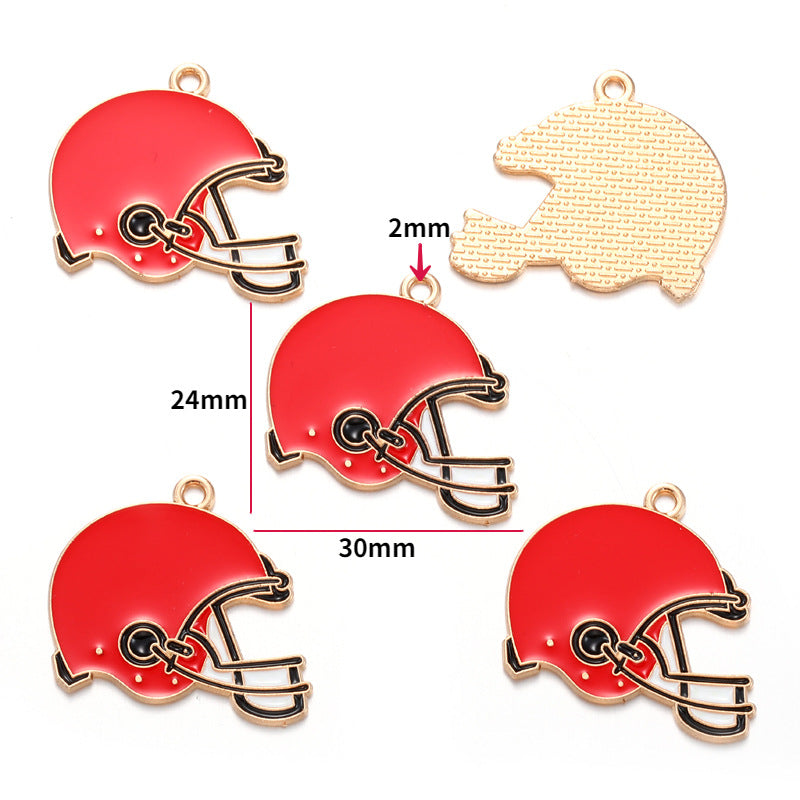 Sports Ball Alloy Charms – Colorful Enamel-Style Football, Basketball & Volleyball Pendants for DIY Bracelets, Keychains & Jewelry Making