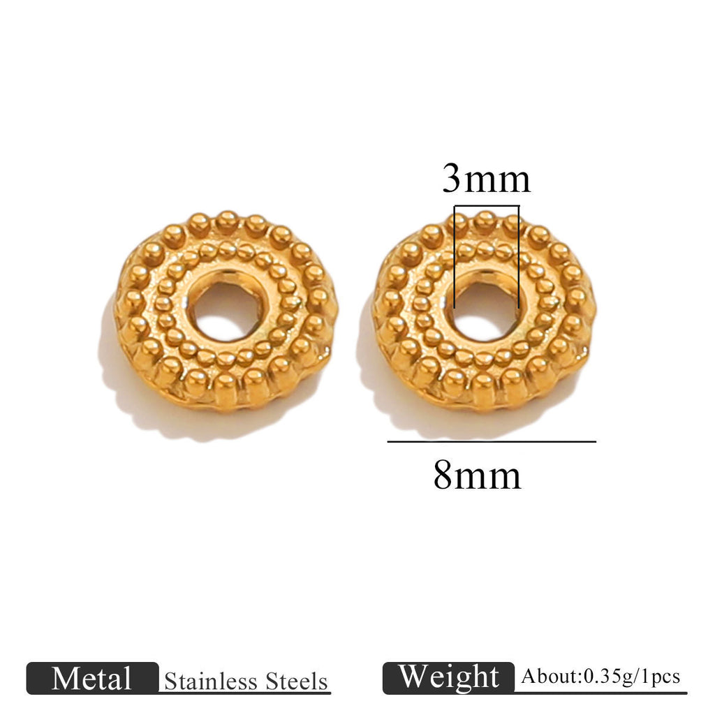 Dotted Gear Wheel Stainless Steel Spacer Beads
