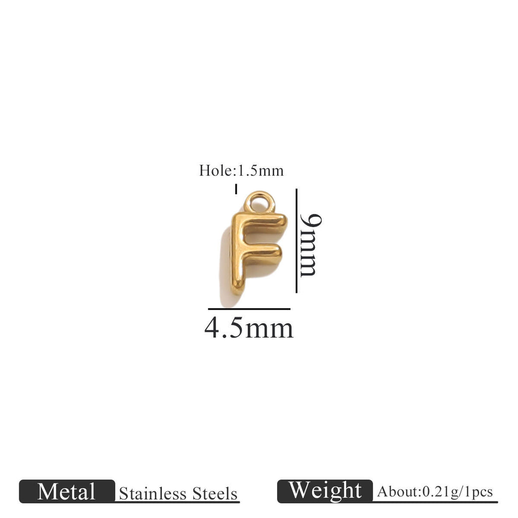 Mini A–Z Stainless Steel Round Letter Charms 10pcs