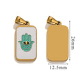 Stainless Steel Enamel Tarot Card Pendant Charms 5pcs