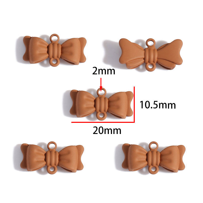 Colorful Painted Alloy Bow Charms – Fashion Ribbon Pendants for DIY Earrings, Necklaces, Hair Accessories & Jewelry Making
