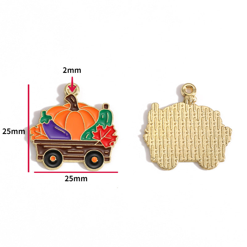 Thanksgiving Turkey Alloy Charms – Colorful Fall Holiday Enamel-Style Pendants for DIY Bracelets, Keychains & Jewelry Making