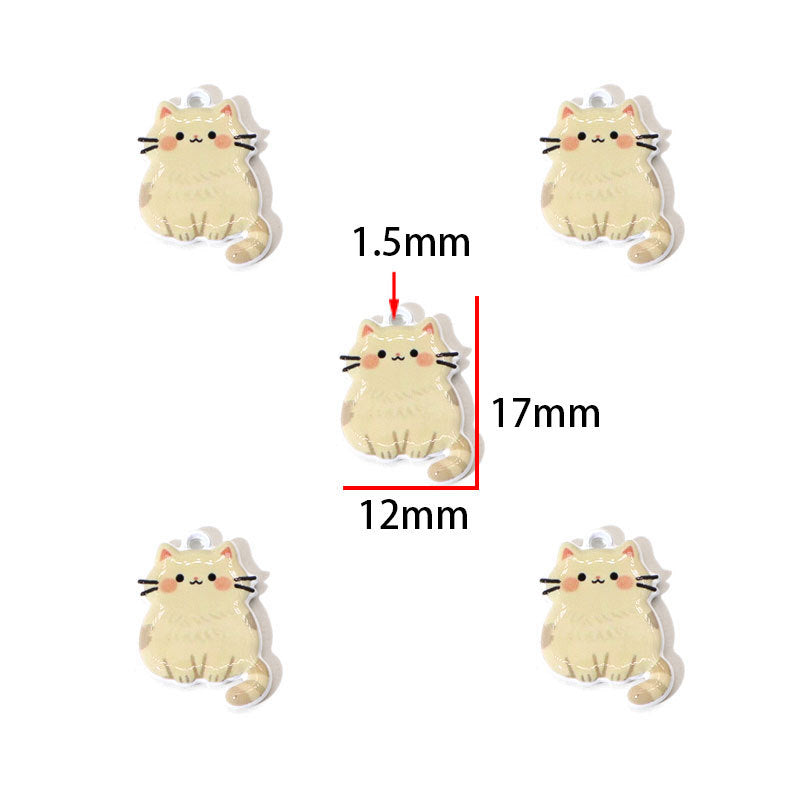 Cute Painted Cat Charms – Colorful Cartoon Cat Pendants for DIY Bracelets, Necklaces, Earrings & Hair Accessories