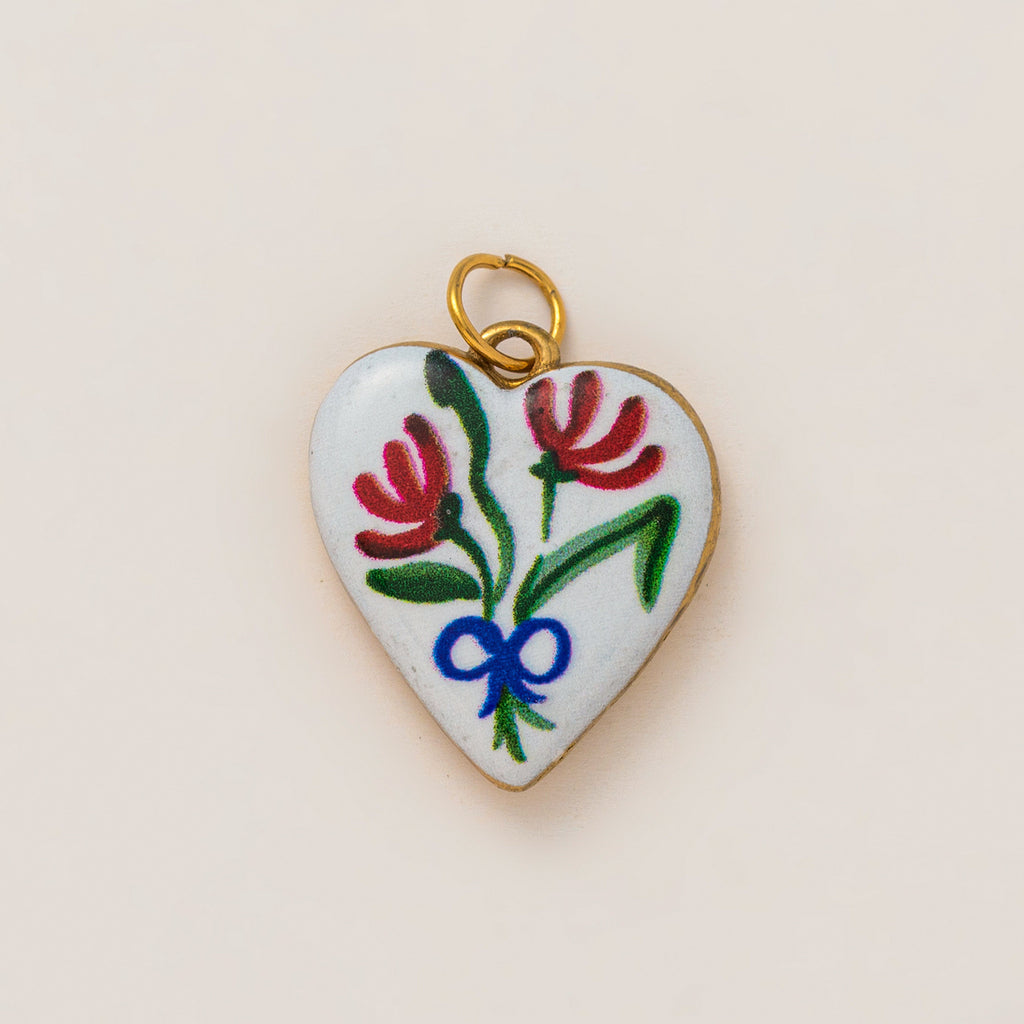 18K Gold-Plated Colorful Heart Pendant Charms