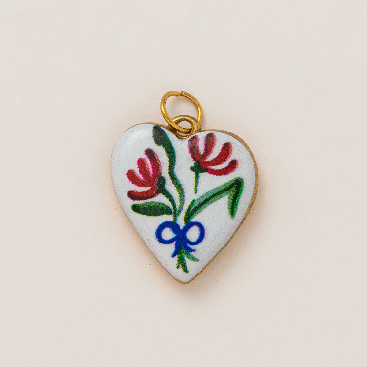 18K Gold-Plated Colorful Heart Pendant Charms