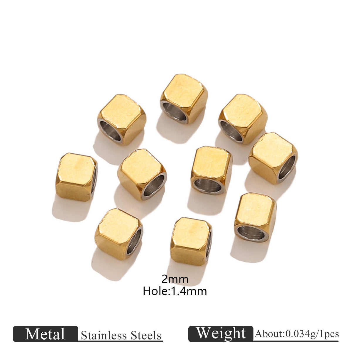 Geometric Square and Rectangle Stainless Steel Spacer Beads for DIY Jewelry