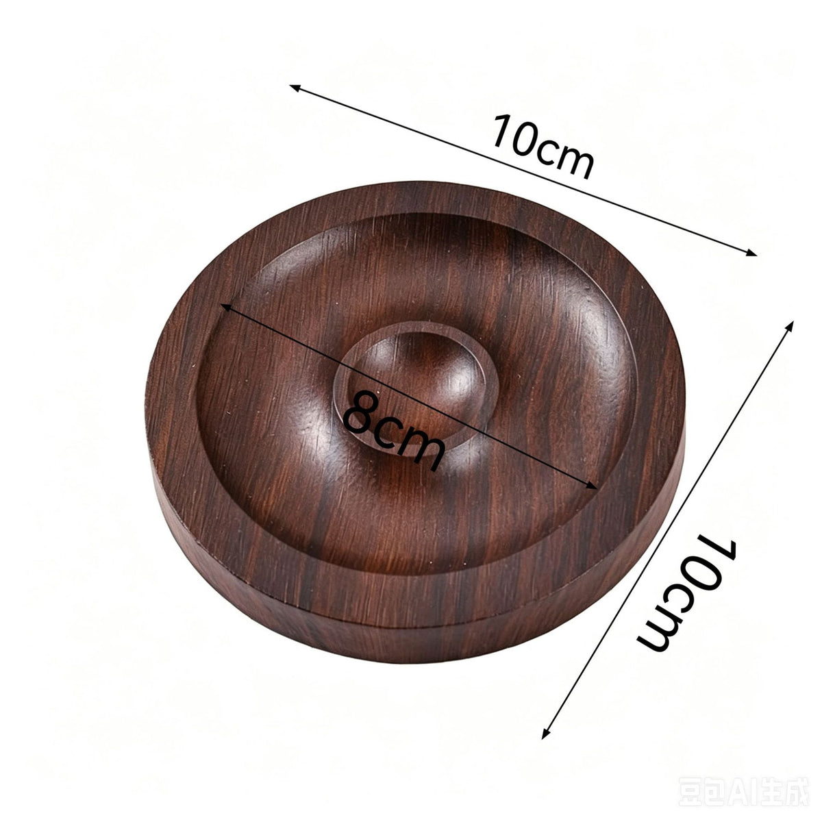 Walnut-Pattern Wooden Bead & Bracelet Display Tray – Vintage Jewelry Display Plate for Gemstone Bracelets, Craft Fairs & Market Stalls