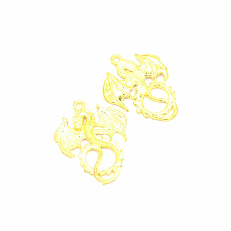 Vintage Flying Dragon Alloy Charms – Retro Dragon Pendants for DIY Bracelets, Necklaces, Keychains & Jewelry Making