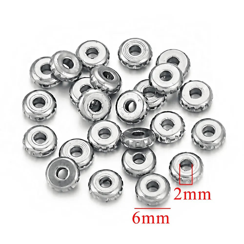 Diamond-Cut Abacus Spacer Beads