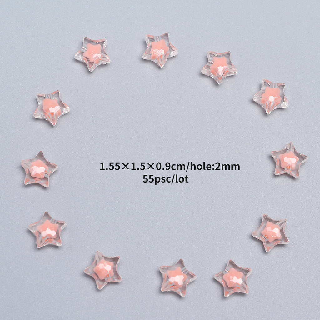15mm Candy Color Acrylic Star Beads – Solid Color Star-Shaped Beads for DIY Bracelets, Phone Charms & Hair Accessories