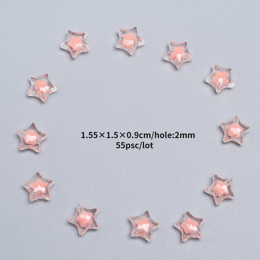 15mm Candy Color Acrylic Star Beads – Solid Color Star-Shaped Beads for DIY Bracelets, Phone Charms & Hair Accessories