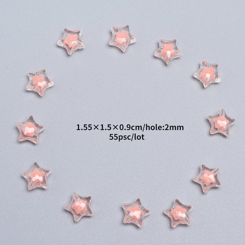 15mm Candy Color Acrylic Star Beads – Solid Color Star-Shaped Beads for DIY Bracelets, Phone Charms & Hair Accessories