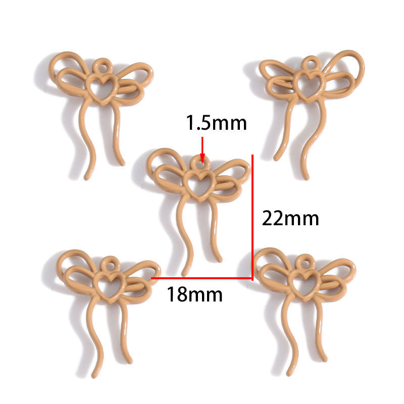 Colorful Painted Alloy Bow Charms – Fashion Ribbon Pendants for DIY Earrings, Necklaces, Hair Accessories & Jewelry Making
