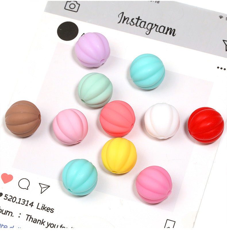 Macaron Silicone Lantern Beads – Pastel Ribbed Silicone Beads with Vertical Holes for DIY Bracelets, Bag Charms, Keychains & Jewelry Making