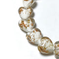 Gold Sand Heart Glazed Beads