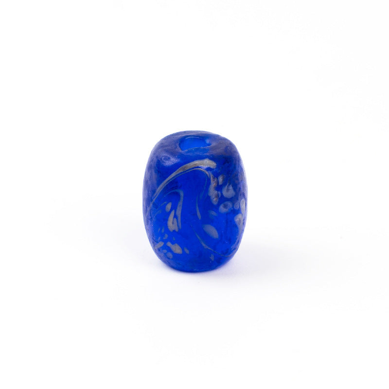 Hand-Painted Phoenix Tail Glazed Barrel Beads