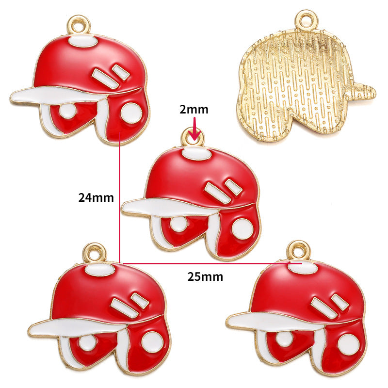Sports Ball Alloy Charms – Colorful Enamel-Style Football, Basketball & Volleyball Pendants for DIY Bracelets, Keychains & Jewelry Making