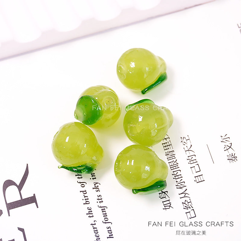 Cute Chubby Pear Glazed Beads