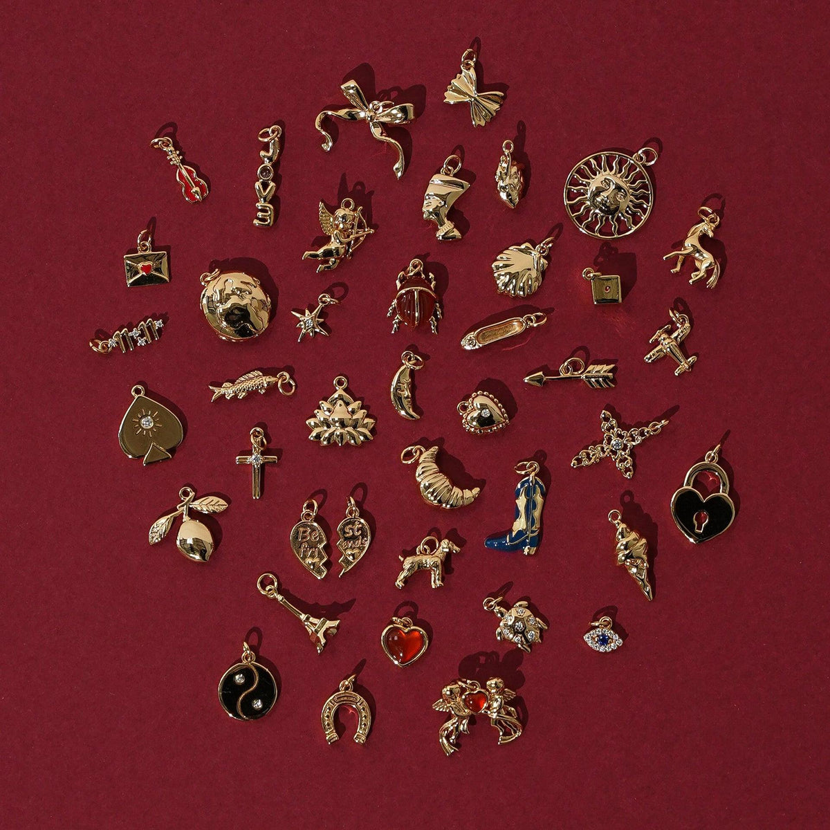 Butterfly, Heart & Cross Charms