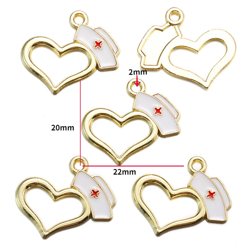 Nurse Hat & Medical Tool Alloy Charms – Colorful Healthcare-Themed Pendants for DIY Bracelets, Keychains & Jewelry Making