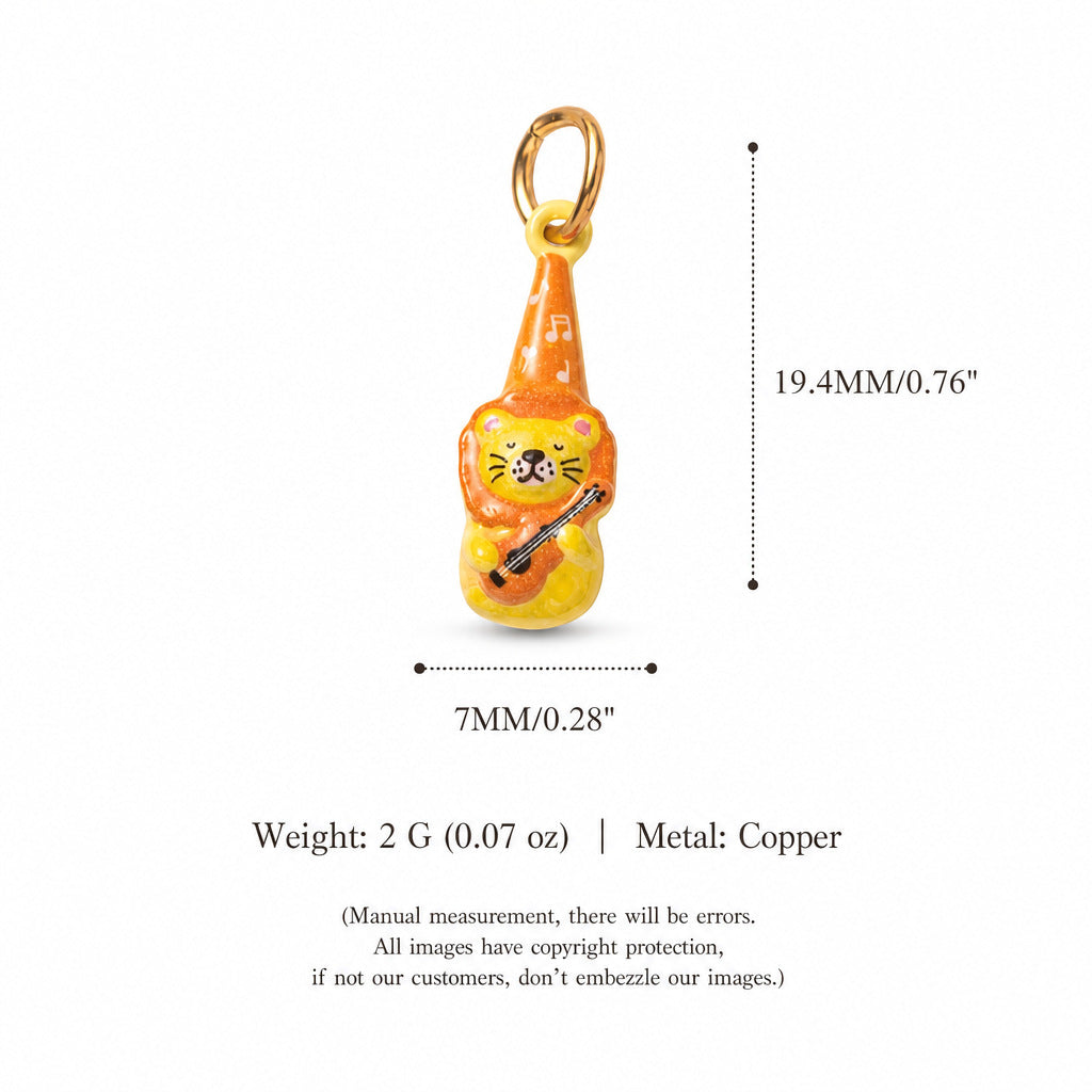 Gold-Tone Enamel Cartoon Animal Pendant Charms