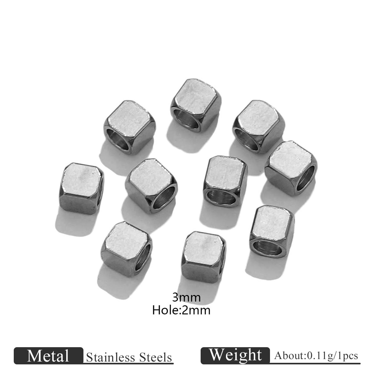 Geometric Square and Rectangle Stainless Steel Spacer Beads for DIY Jewelry
