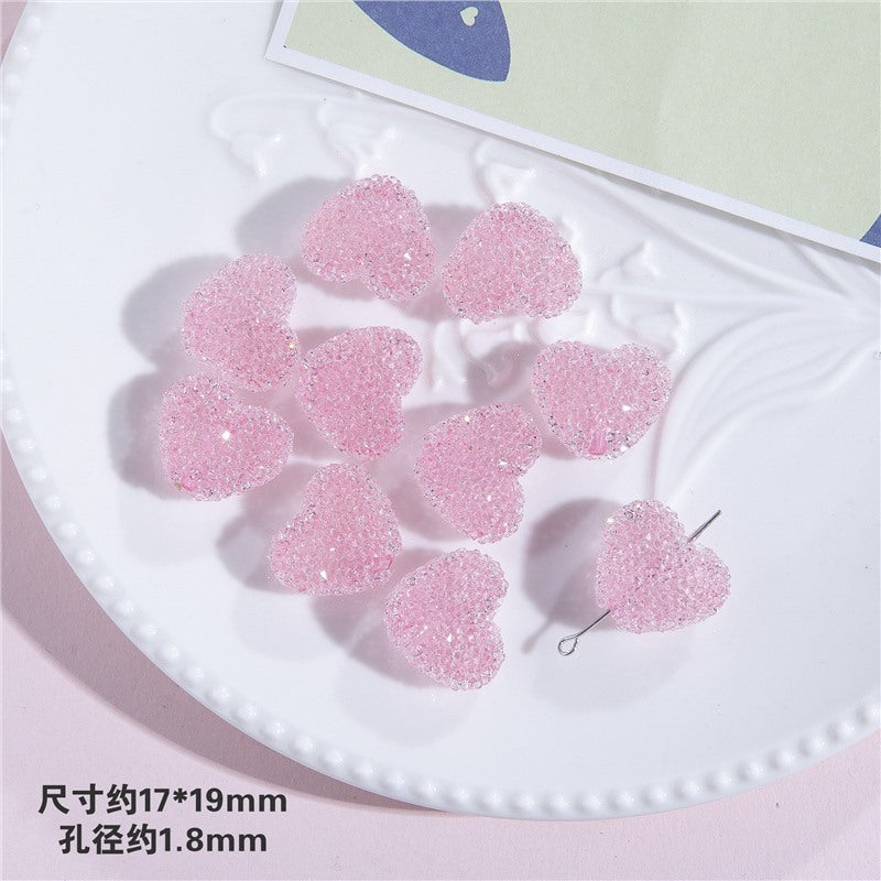 Candy Sugar Peach Heart Beads
