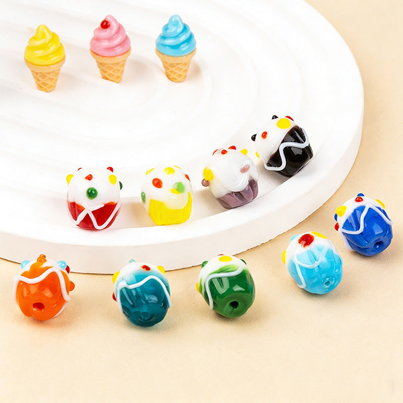 Colorful Ice Cream & Cake Glass Beads
