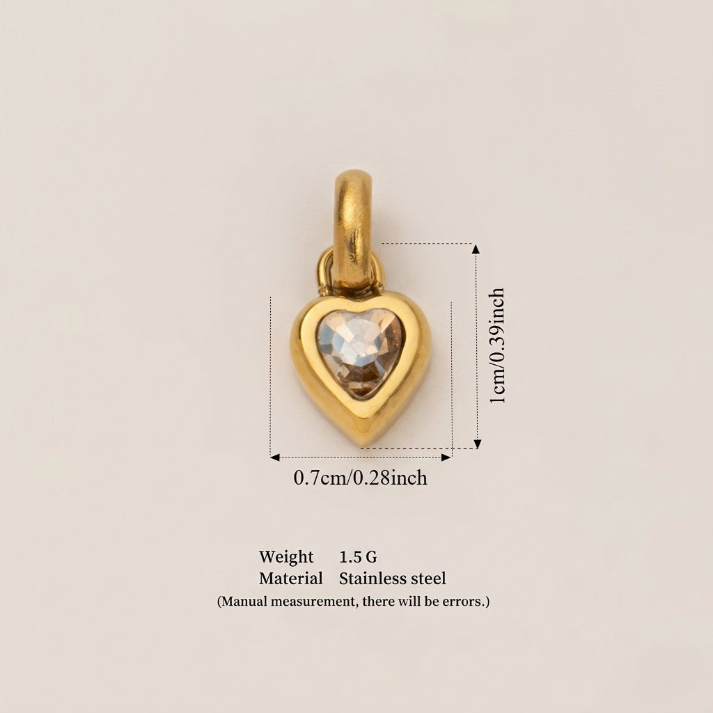Heart Birthstone Charms