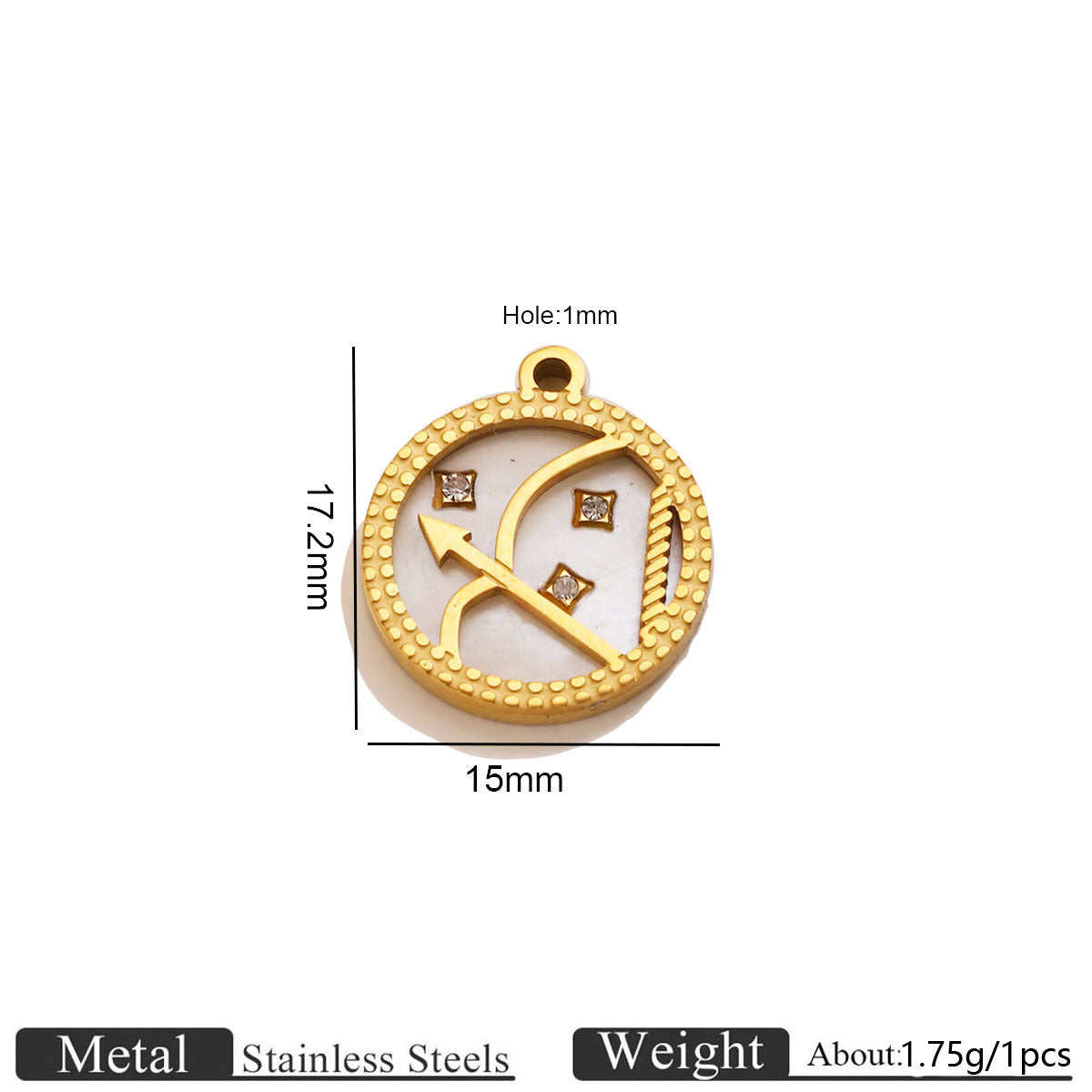 12 Zodiac Mother-of-Pearl Pendants